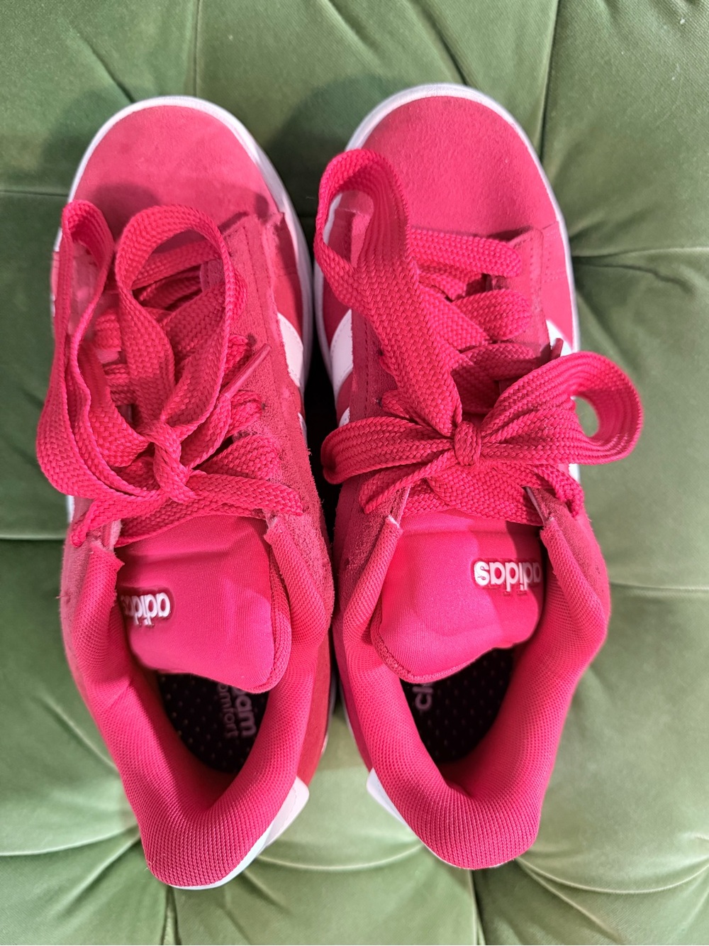 adidas NEW .. red Lace-Up Sneakers with White Accents